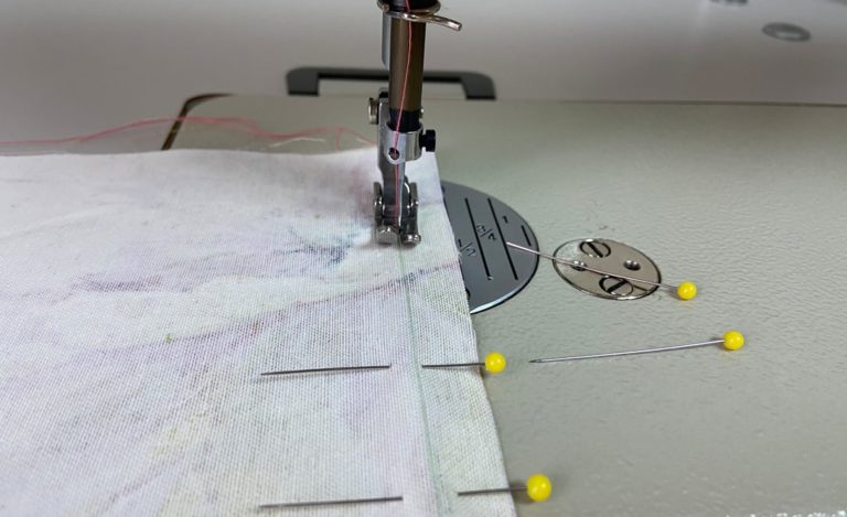 can a sewing machine sew over pins?
